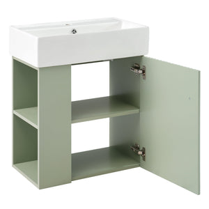21.6 Inch Modern Floating Bathroom Vanity with Ceramic Basin