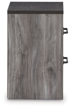 Bronyan - Two Drawer Night Stand - Dark Gray
