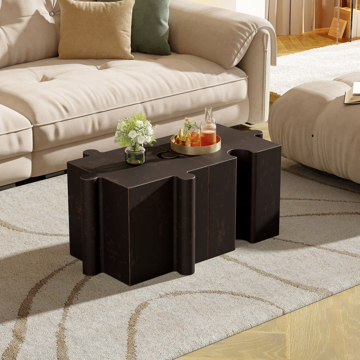 2-Piece Artistic Puzzle Table Set