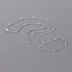 1.80 Carat Genuine Tanzanite .925 Sterling Silver Necklace