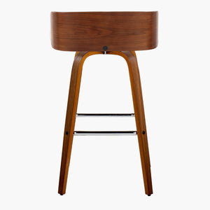 Maya - Mid Century Modern Fixed Height Barstool With Swivel With Square Footrest (Set of 2)