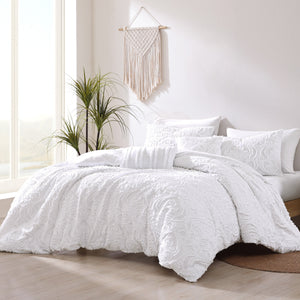 Rhapsody 6 Pc Cotton Clip Jacquard Bedding Ensemble