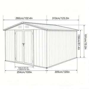 10' x 8' Garden Sheds Outdoor Storage Sheds