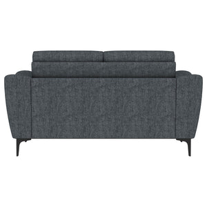 Oberle - Upholstered Sloped Track Arm Loveseat - Charcoal
