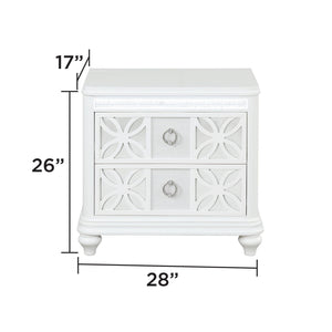 Abigale - 2 Drawer Nightstand With LED - White