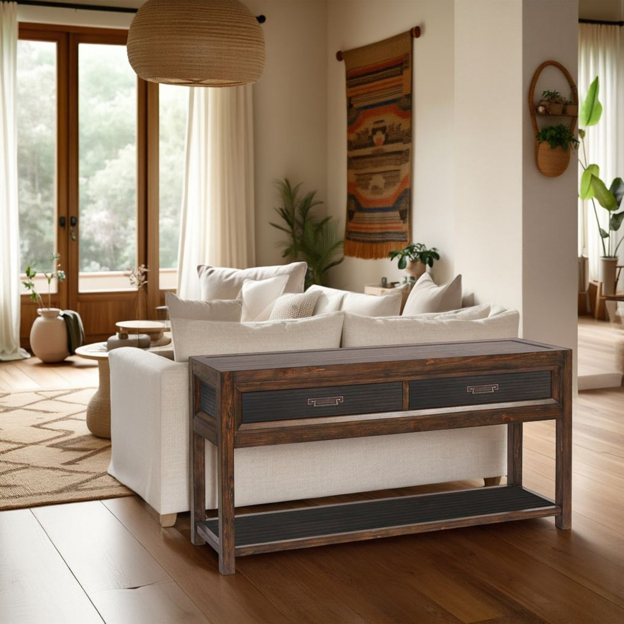Craftsman-Inspired Two-Tone Console Table