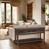 Craftsman-Inspired Two-Tone Console Table