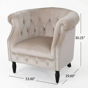 Celestialis - Upholstered Club Chair With Tub Design And Rolled Recessed Armrests