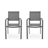 Waterfal Outdoor Aluminum Dining Chair With Seat (Set of 2)