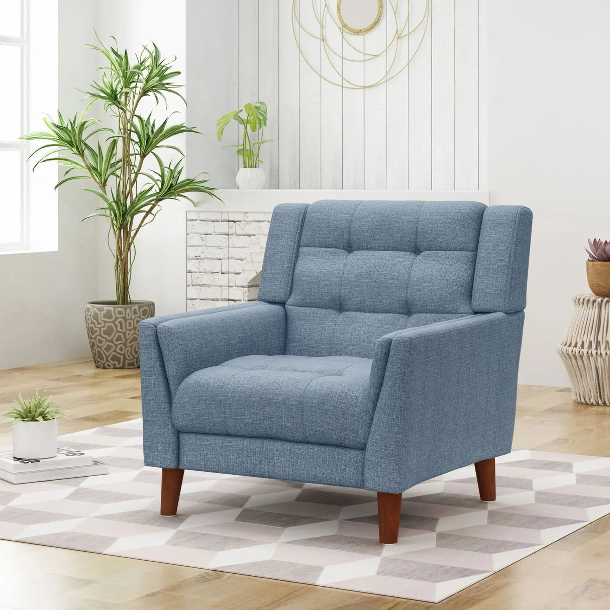 Luminaesque - Fabric Upholstered Armchair With Tufted Back