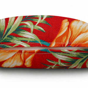 2 Pack Outdoor Lumbar Pillow Covers - Red Tropical