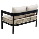 Multi-Person Outdoor Iron Sofa Set with Rattan Decoration