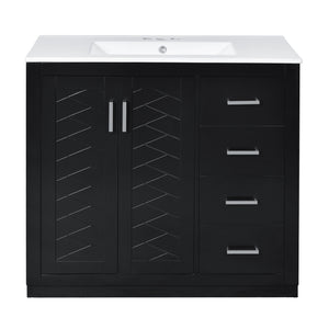 Bathroom Vanity With Sink Combo, Storage Cabinet, Freestanding Set With 3 Drawers & Soft Closing Doors
