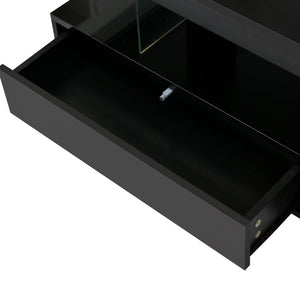 LED Coffee Table With 2 Drawers And Display Shelves