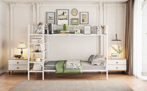 Bunk Bed With 5 Tier Shelves