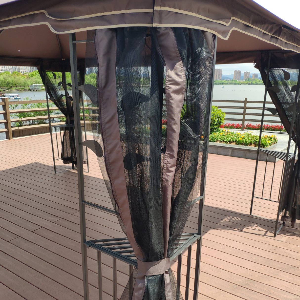 Gazebo tent with double roof & mosquito net