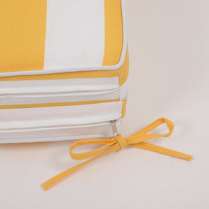 2-Piece Outdoor Chaise Lounge Cushion Set, Yellow/White