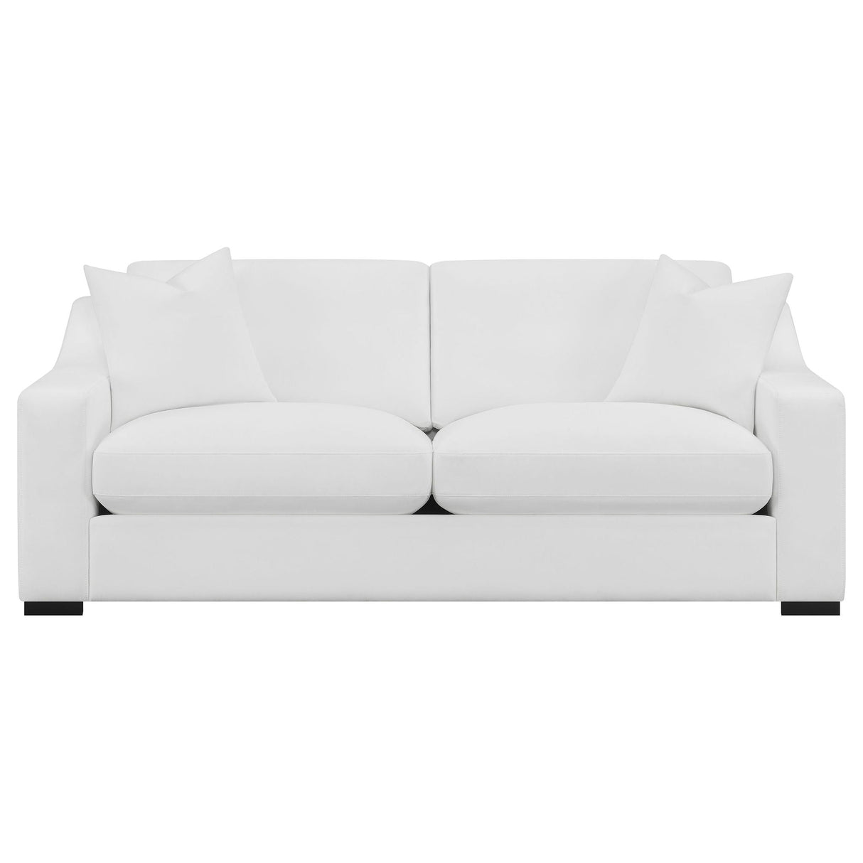 Chelan - 2 Piece Upholstered Sloped Arm Sofa Set - White