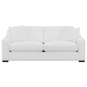 Chelan - 2 Piece Upholstered Sloped Arm Sofa Set - White