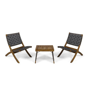 Kayla Outdoor Foldable 2 Seater Chat Set - Brown Gray