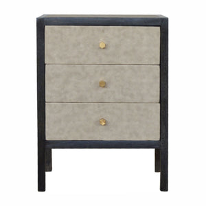 Nightstand, 3 Drawer - Black