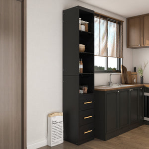 85.04" Tall Storage Cabinet with Drawer and Shelves