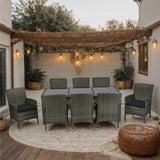 9 Piece Outdoor Patio Wicker Dining Set