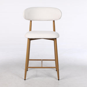 Upholstered Counter Height Bar Stools For Kitchen Island (Set of 2) - Beige