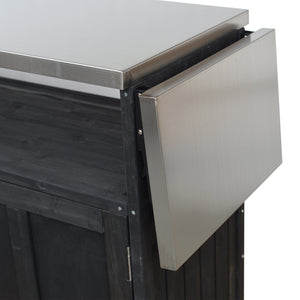 Foldable Outdoor Kitchen Island Patio Mobile Kitchen Cart