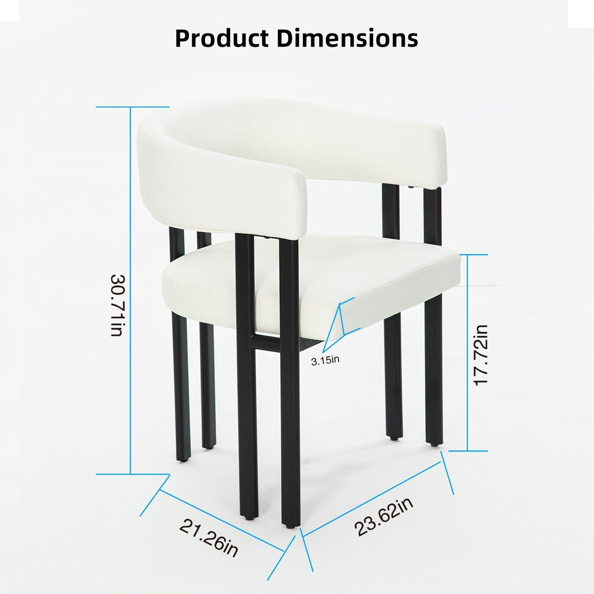 Modern Dining Upholstered Barrel Chair With Curved Back And Armrests
