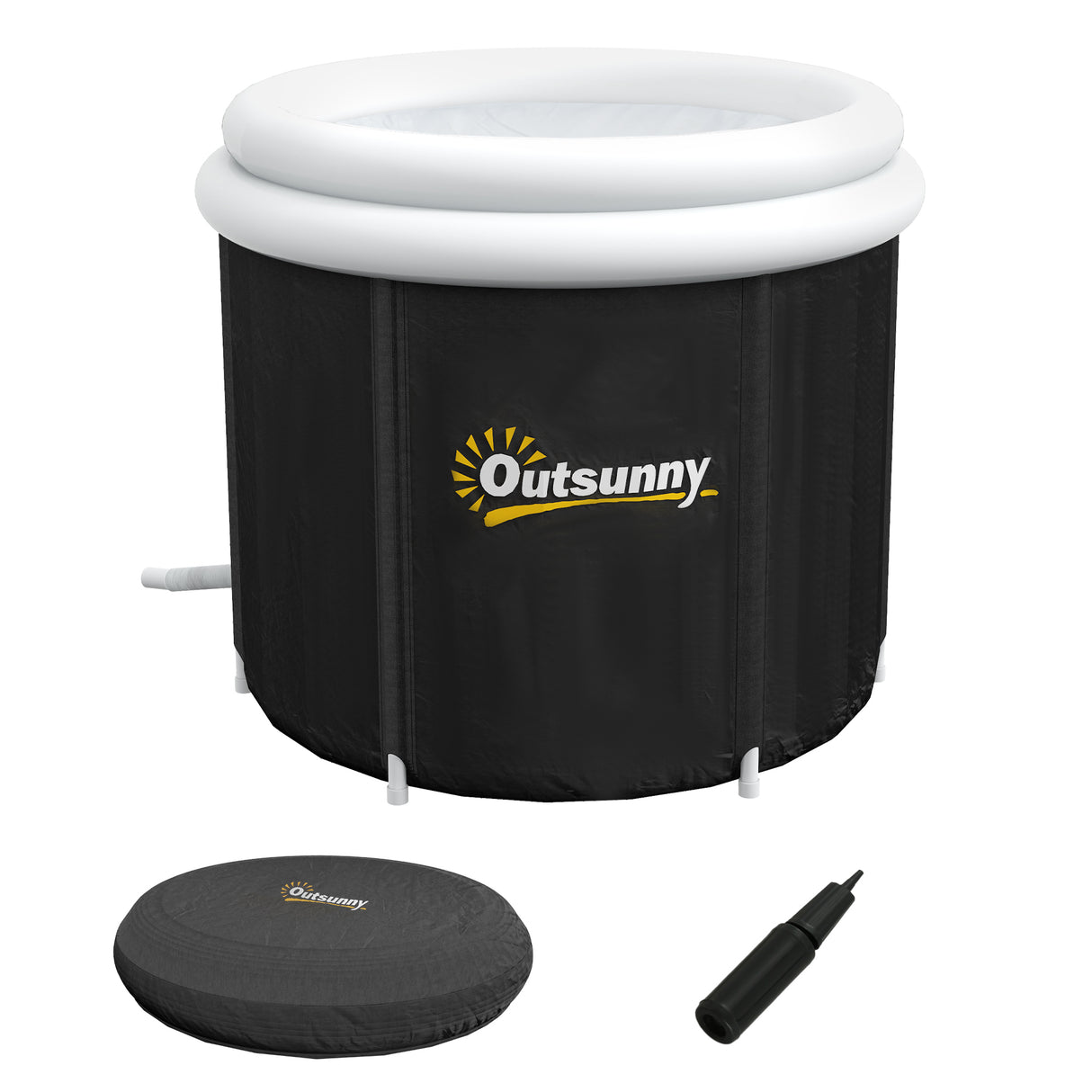 Portable Ice Bath Tub  – 79 Gallon Cold Plunge with Carry Bag & Dual Covers-black