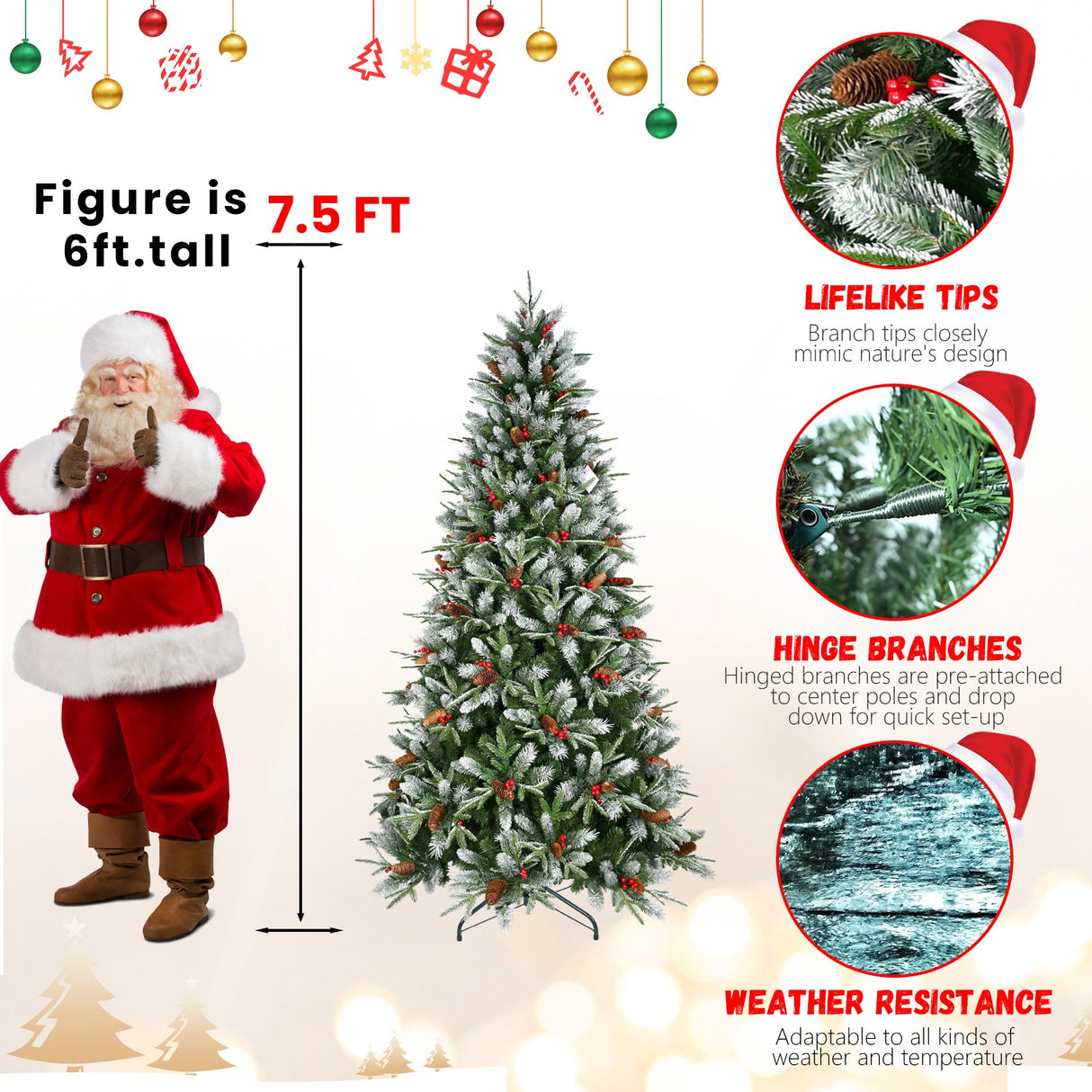 8Ft Christmas Tree with 2850 Tips