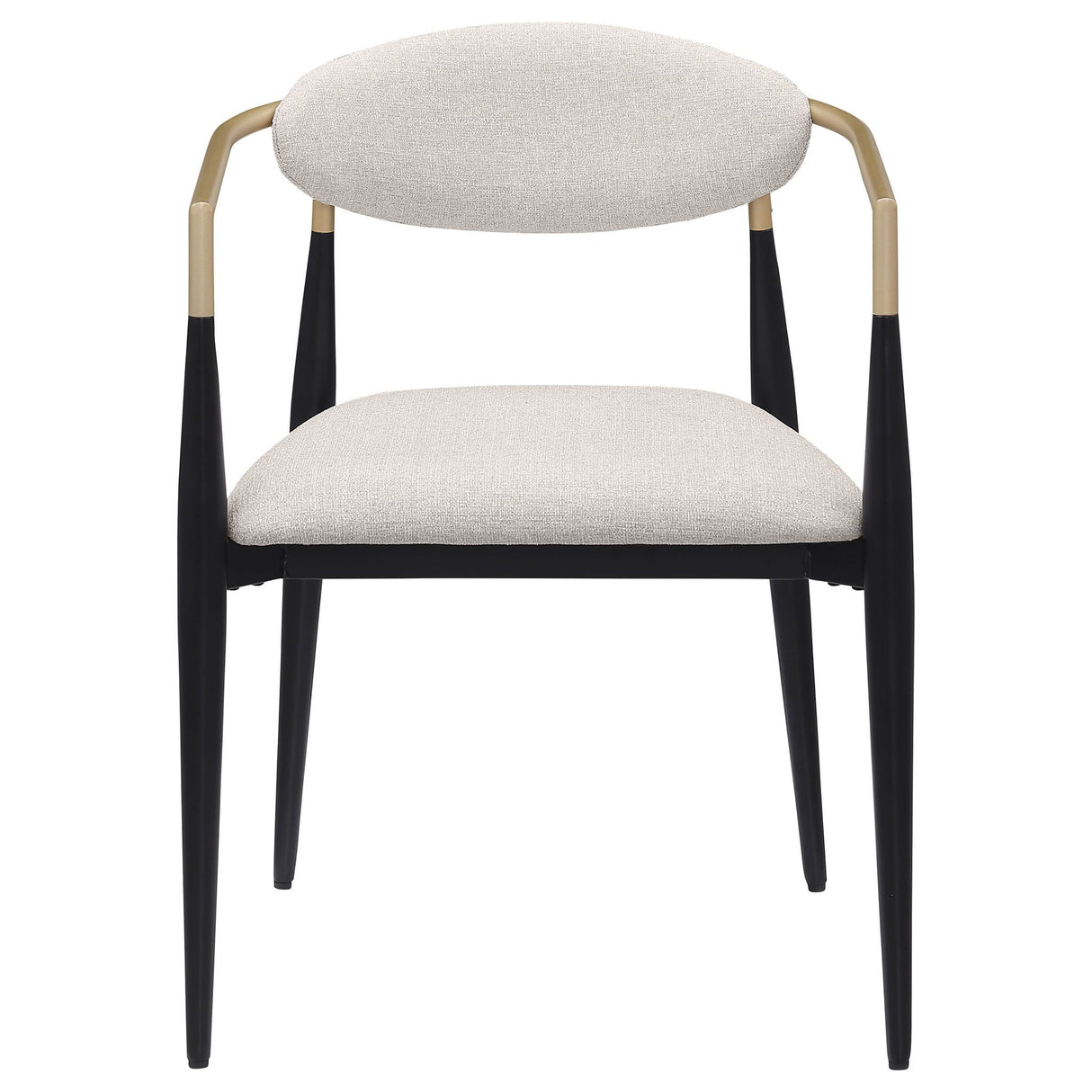 Bradbury Fabric Upholstered Dining Arm Chair Beige (Set of 2)