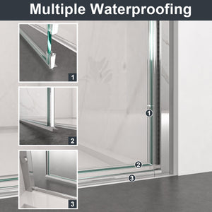 30"W x 72"H Frameless Circular Pivot Shower Door