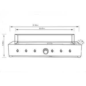 28-Inch Rectangle Fire Pit with 40000 BTU Propane Heating