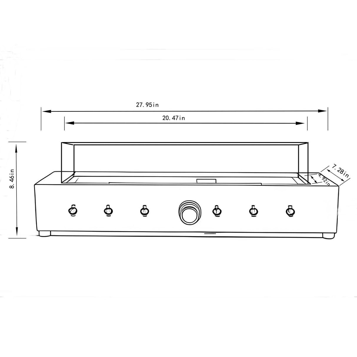 28-Inch Rectangle Fire Pit40000 BTU Outdoor Propane Fire Pit