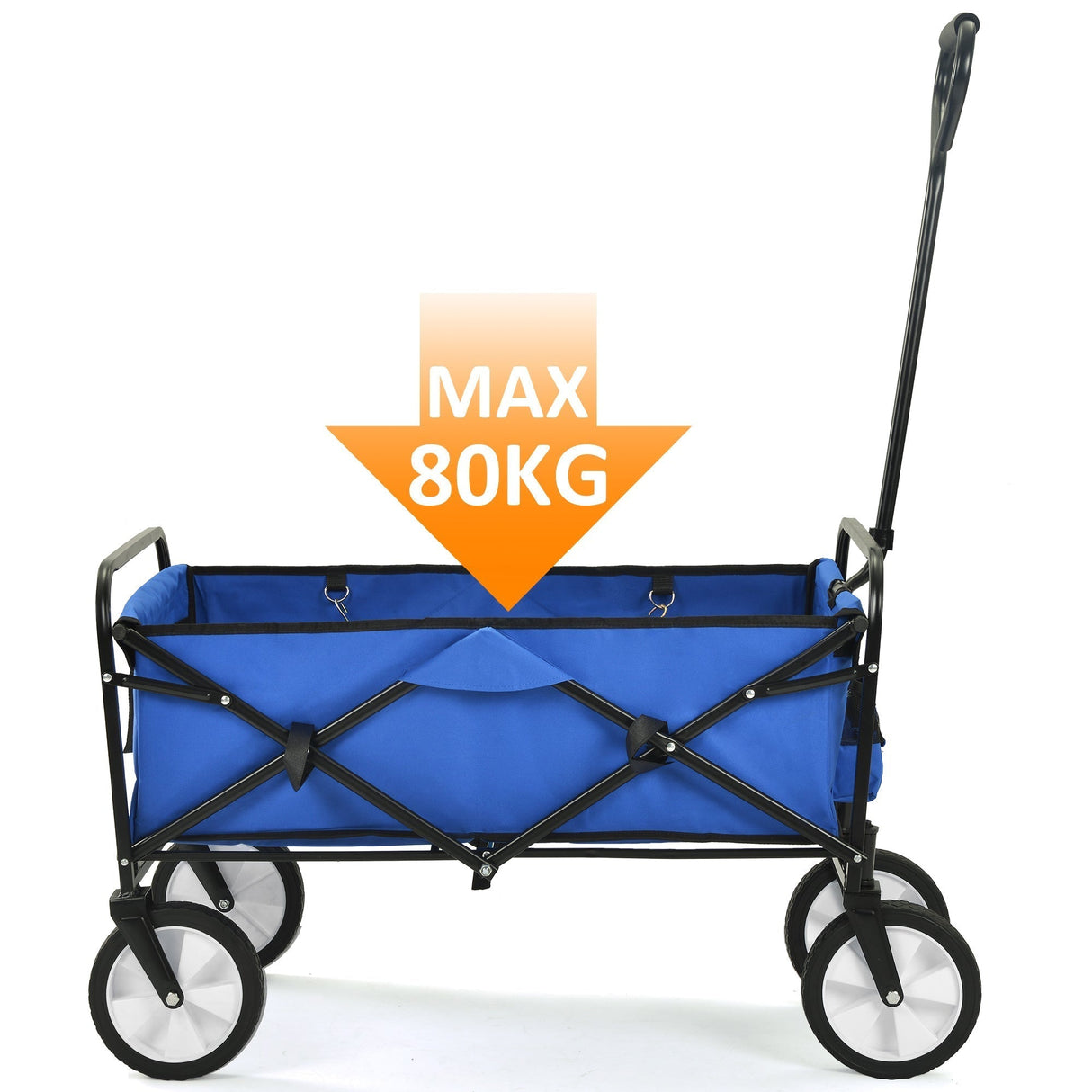 Folding Wagon Garden Shopping Beach Cart (Blue)