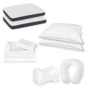 Restonic ComfortCare Hybrid Firm Mattress & 12-Piece Premium Comfort Bedding Pack - Queen Size