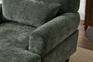 Modern Chaise Lounge Upholstered Sofa Recliner Chair in Green