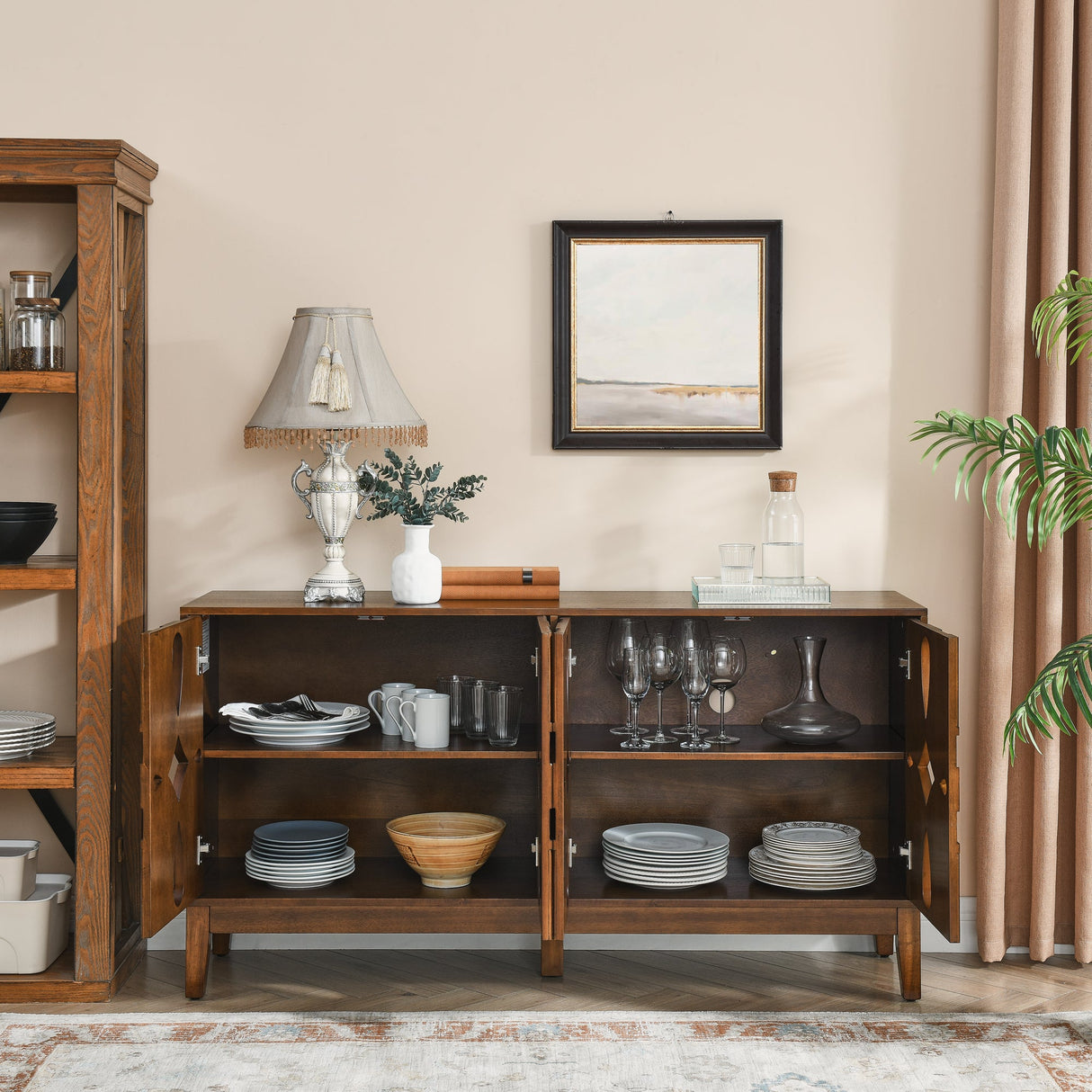 Sideboard with 4 Doors and Adjustable Shelves