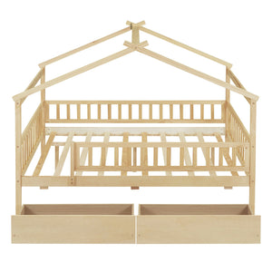 House Bed With 2 Drawers