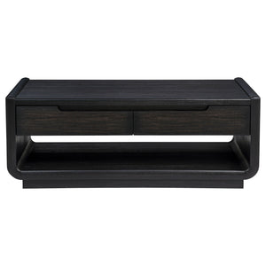 Leandro 2-drawer Wood Cocktail Coffee Table Burnished Black