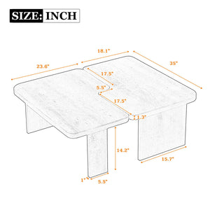 Modern Minimalist Coffee Table Set With Splicing Design