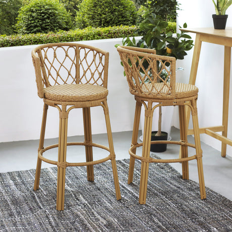 Raynette outdoor 28.75" bar stool (set of 2)