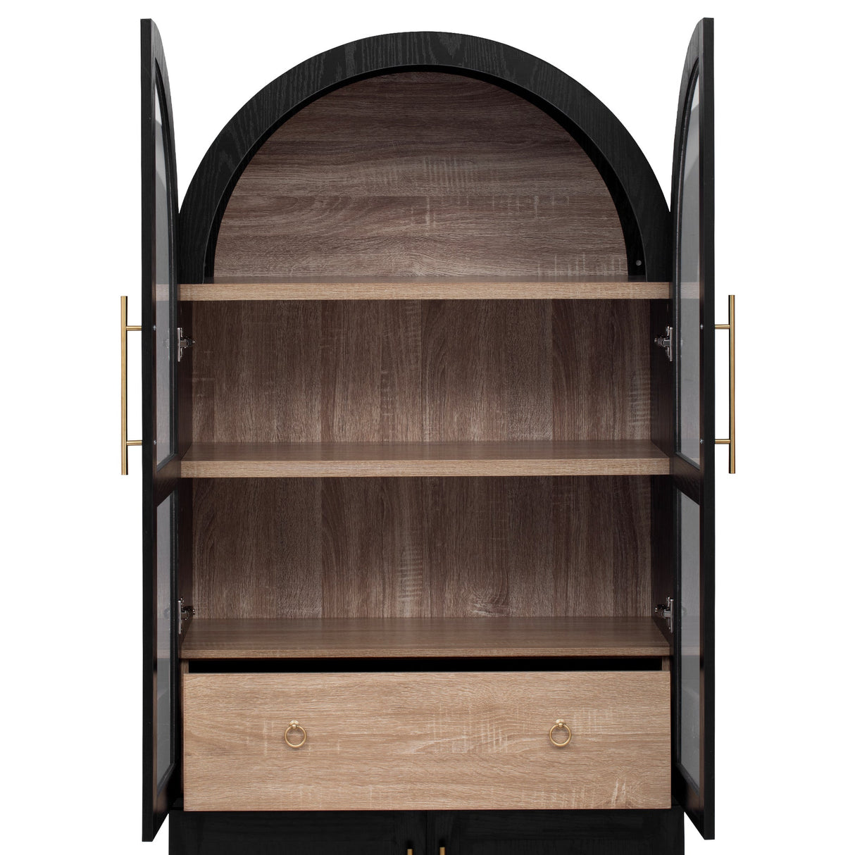 K&K 71" Tall Arched Kitchen Pantry Cabinet