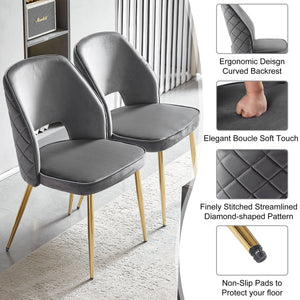 Dining Chairs With Metal Legs And Hollow Back Upholstered Dining Chairs