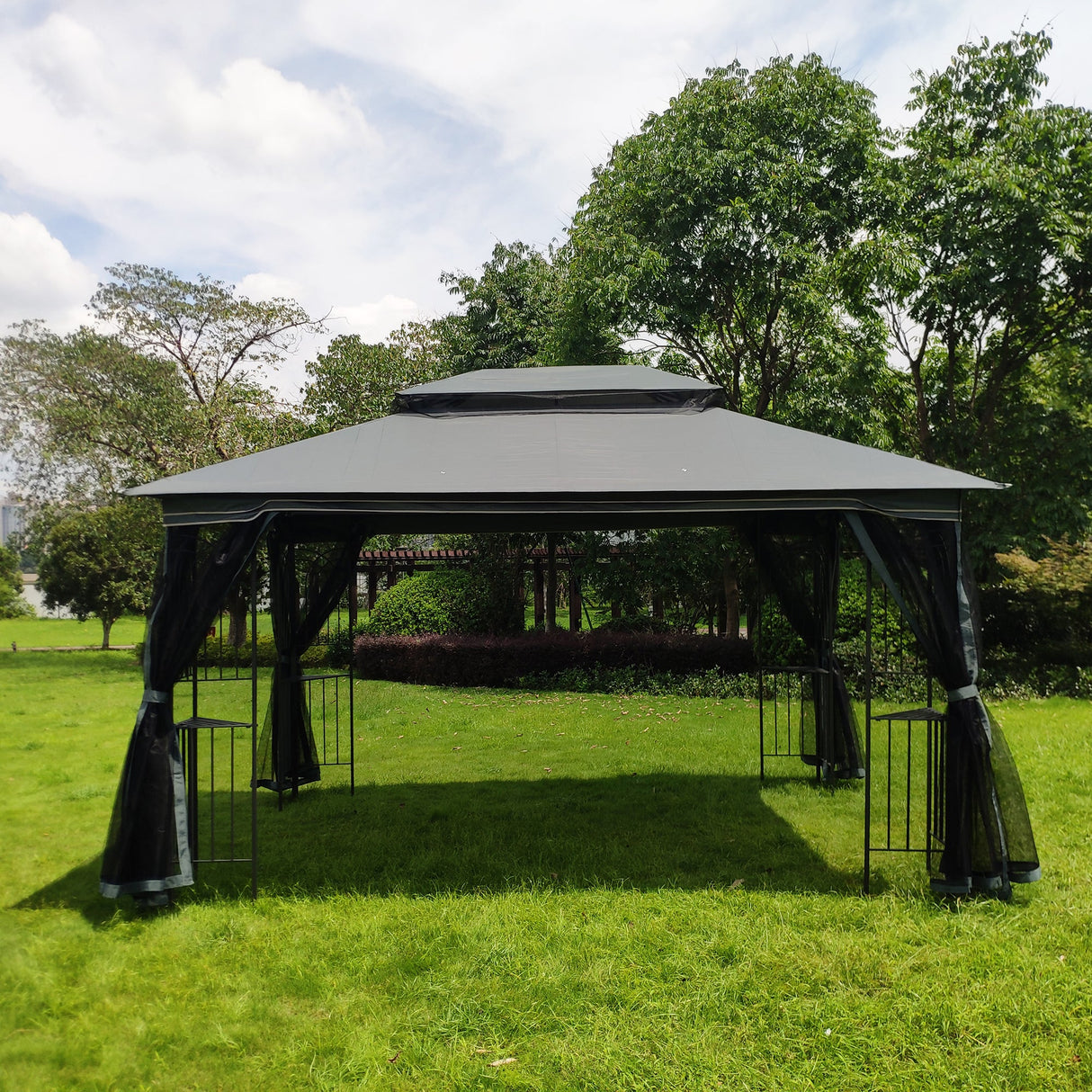 Gazebo tent with double roof & mosquito net