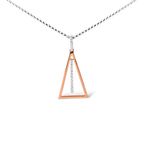 14K Rose and White Gold 1/8 Cttw Diamond Windchime 18" Pendant Necklace (G-H Color, SI1-SI2 Clarity)
