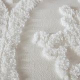 King/Cal King 3 Piece Tufted Cotton Chenille Damask Duvet Cover Set