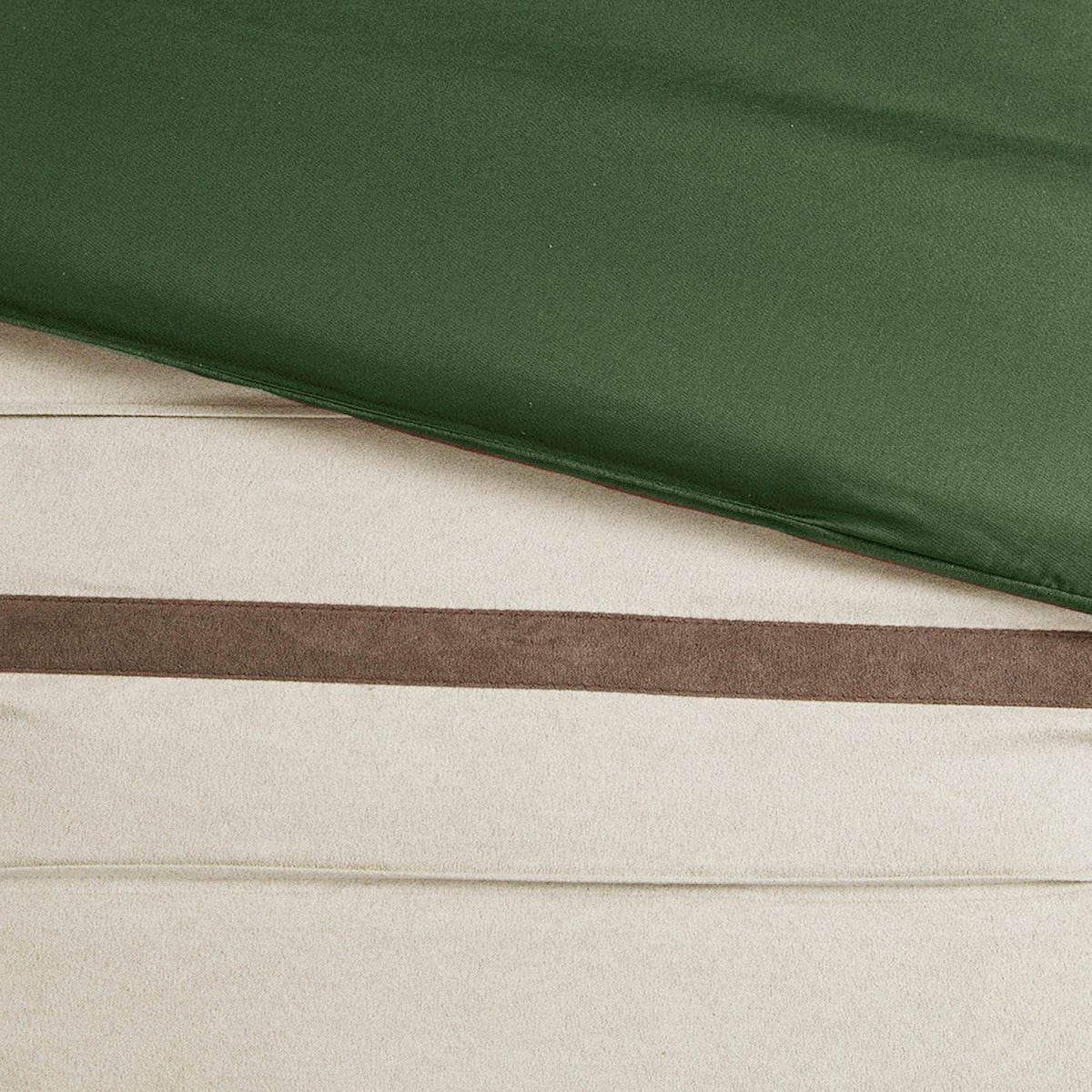 Faux Suede Comforter Set with Hypoallergenic Filling - Green